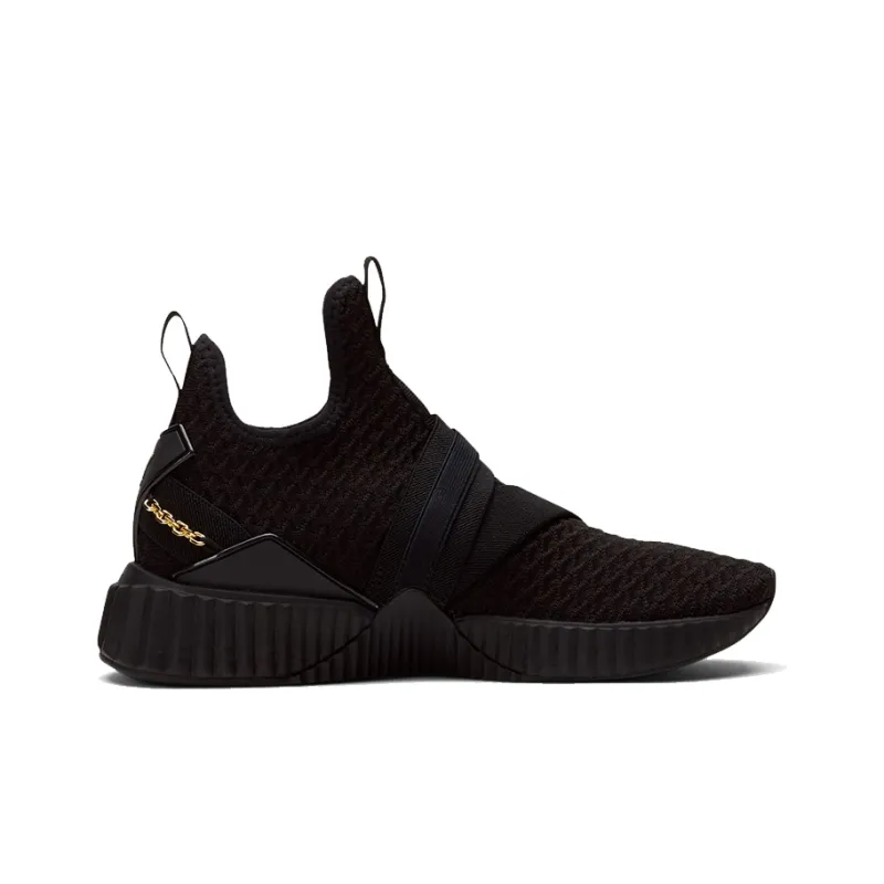 PUMA Defy Mid Top Athletic Shoes Women's Black Gold-1