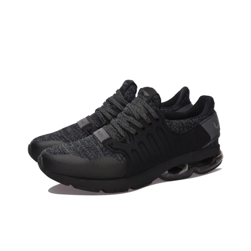 LiNing Half Air Cushion Cushioned Anti-Slip And Wear-Resistant Lightweight Low-Top Running Shoes Men's Black Gray-2