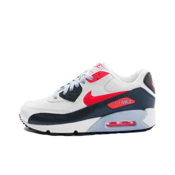 Nike Air Max 90 Cushioning Anti-Slip And Wear-Resistant Low-Top Casual Running Shoes GS White Blue