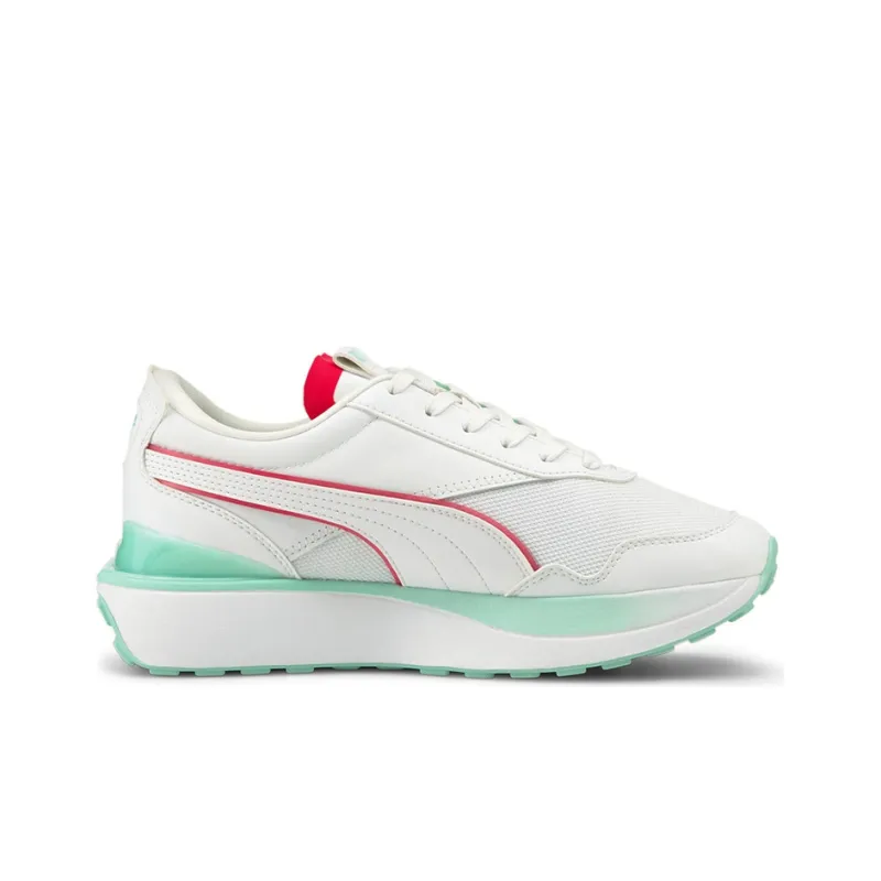 PUMA Cruise Rider Trainer City Lights Wear-Resistant Slip-Resistant Low-Top Running Shoes Women's White Green Red-1