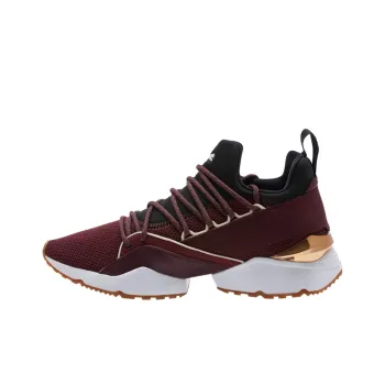 PUMA Muse Maia Smet Cushioning Anti-Slip Wear-Resistant Breathability Low-Top Athletic Shoes Women's Red Black