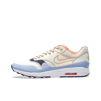 Nike Air Max 1 Cushioning Anti-Slip And Wear-Resistant Low-Top Running Shoes Women's White Blue Orange