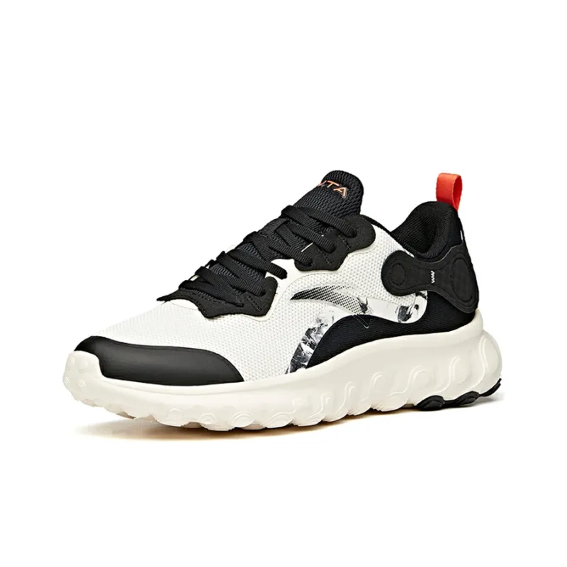 Anta Soft Column Shock Absorbers Slip Resistant, Abrasion Resistant, Breathable Low Top Running Shoes Men's White Black-1