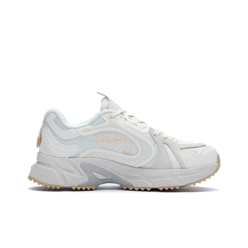 LiNing Pick Up The Light Pick Up Light Cushioning Anti Slip And Wear Resistant Low Top Running Shoes Women's Mist White-1