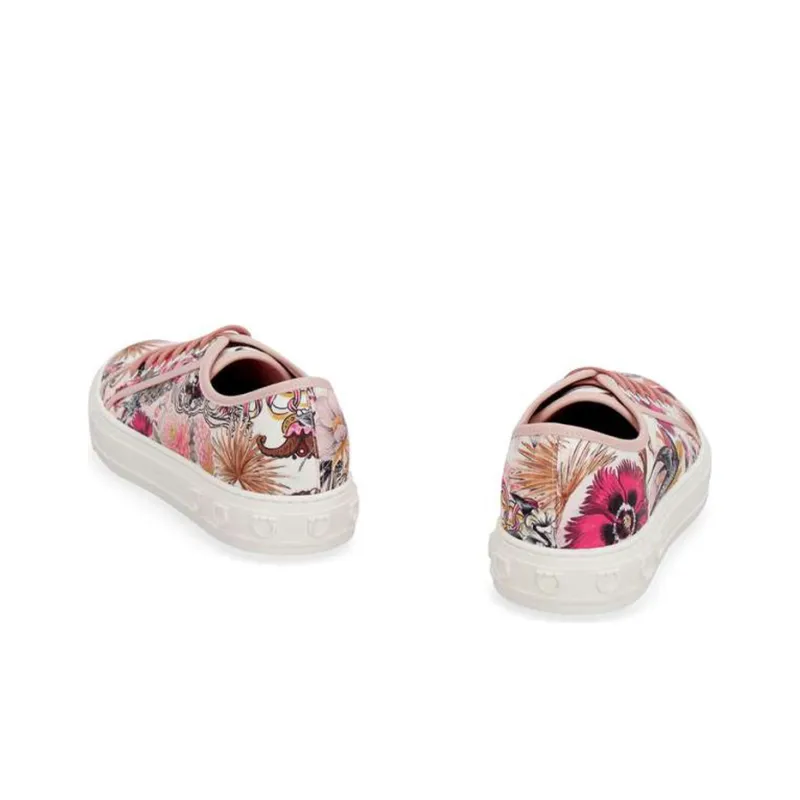 FERRAGAMO Low Top Stylish Skateboarding Shoes Women's Pink-3