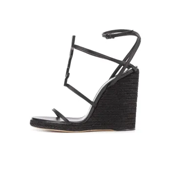 SAINT LAURENT Cassandra 115mm Wedge Sandals
