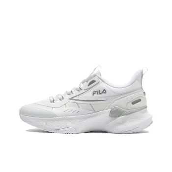 FILA Neuron 5 Cushioning Anti Slip And Wear Resistant Coverage Low Top Running Shoes Unisex White Gray Korean Style