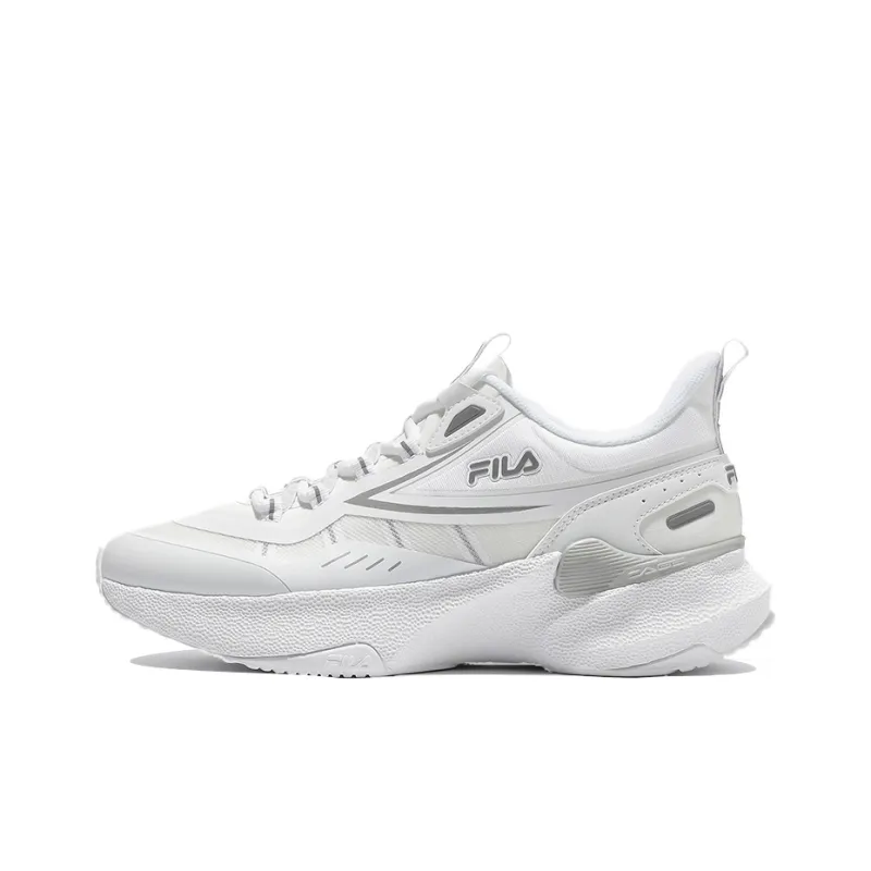 FILA Neuron 5 Cushioning Anti Slip And Wear Resistant Coverage Low Top Running Shoes Unisex White Gray Korean Style-0