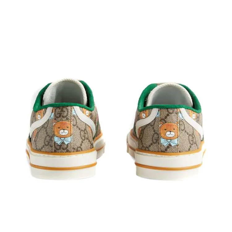 Kai x GUCCI Tennis 1977 Low Top Stylish Skateboarding Shoes Women's Brown-4
