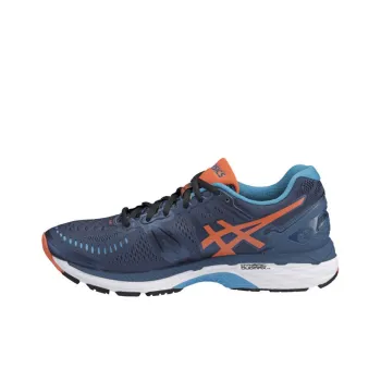 Asics Gel-Kayano 23 Anti-Slip Wear-Resistant Low-Top Running Shoes Men's Dark Blue Orange