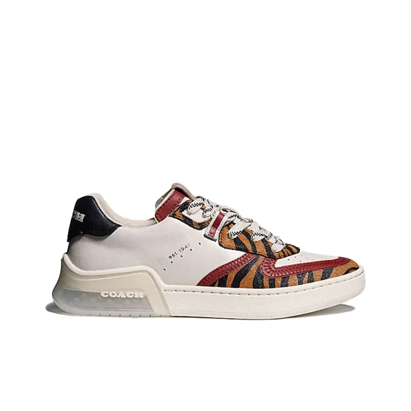 COACH CitySole Low Top Stylish Skateboarding Shoes Women's White Brown-1