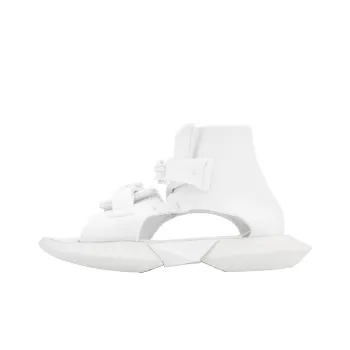 NORVINCY Mid-Top Hook-and-Loop Beach Casual Slippers Solid Color Versatile Fashion Beach Sandals Unisex White
