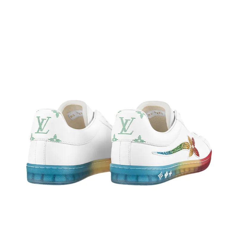 LOUIS VUITTON Luxembourg Samothrace Low Top Stylish Skateboarding Shoes Men's White Multicolor-3