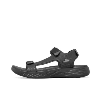 Skechers On The Go 600 Velcro Outdoor Open Toe Flat Heel Sports Full Black Sandals