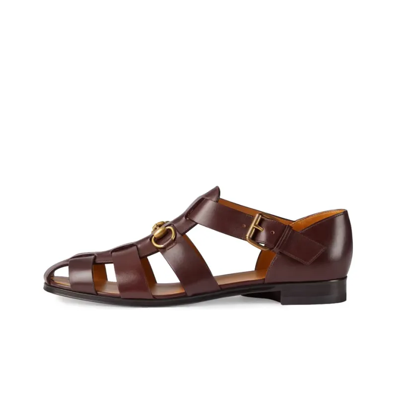 GUCCI Roman Sandals Men's Burgundy-0