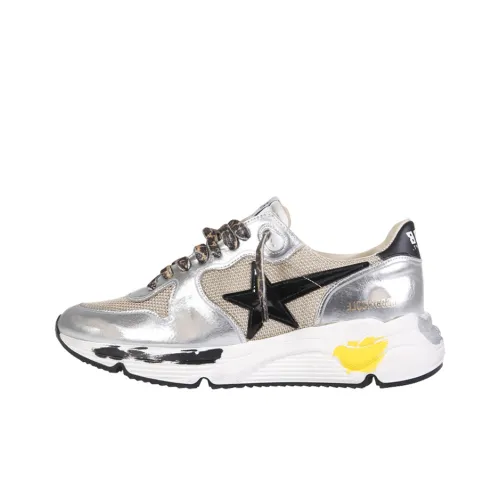 Golden Goose Running Sole Silver Beige Black White