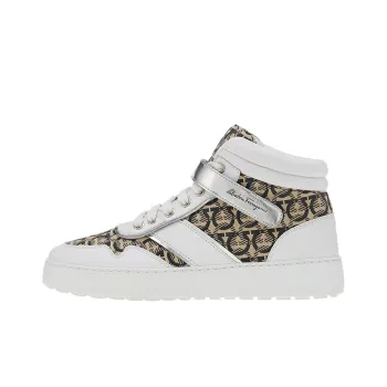 Ferragamo Skateboard Shoes Women's High Top White/Black