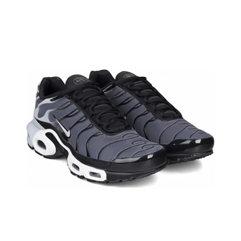 Nike Air Max Plus Cushioned Anti Slip And Wear Resistant Lightweight Low Top Running Shoes Men's Gray Black White-2