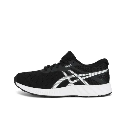 Asics Flex C Wear-Resistant Low-Top Running Shoes Men's Black White