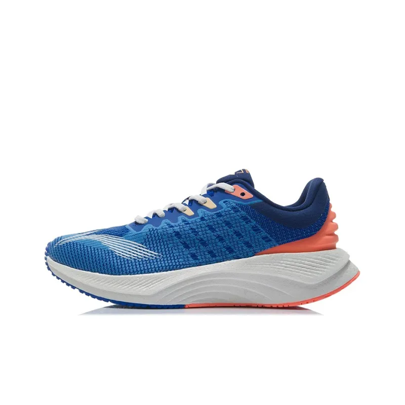 LiNing YueYing Cushioning, Slip Resistant, And Abrasion Resistant Low Top Running Shoes Blue White Orange-0