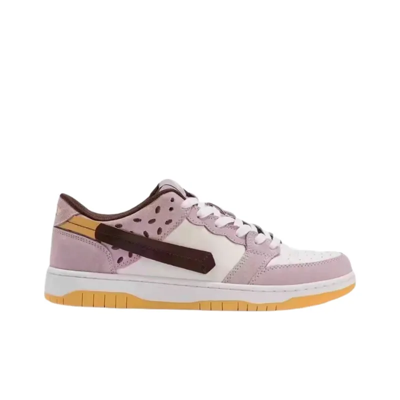 Vandy The Pink Low Top Stylish Skateboarding Shoes Men's White Pink-1