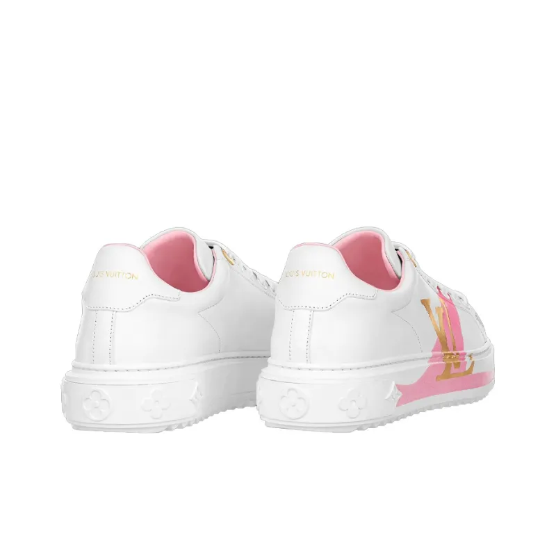 LOUIS VUITTON Time Out Leather Gold Pink White Women's-3