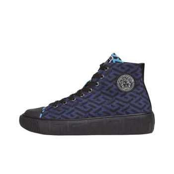 VERSACE Greca High Top Greek Print Dark Blue Black