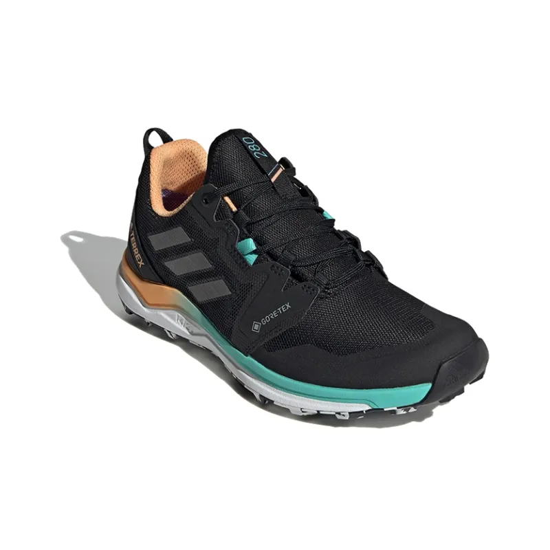 Adidas Terrex Agravic Breathable Low Top Running Shoes Women's Black Orange Green-2