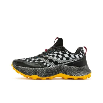 Saucony Endorphin Trail Cushioning Wear-Resistant Breathable Supportive Low-Top Casual Running Shoes Men's Black White