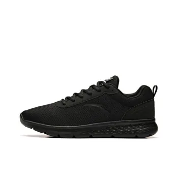 Anta Running Collection Cushioned Slip Resistant Breathable Lightweight Low Top Casual Running Shoes Men's Pure Black