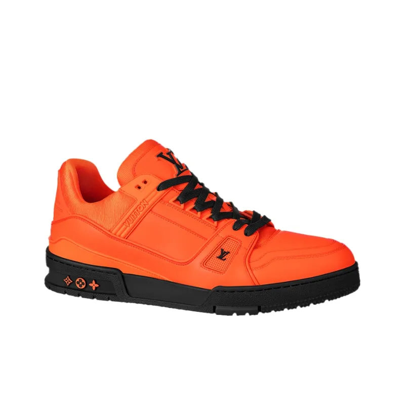 LOUIS VUITTON Trainer Low Top Casual Skateboard Shoes Men's Orange-1