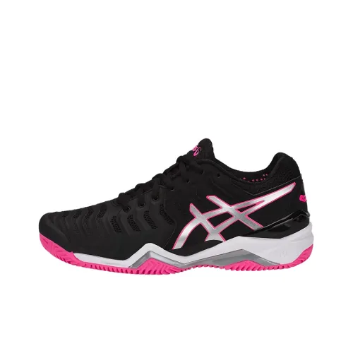 Asics Gel-Resolution 7 Running Shoes Women's Low-Top Black/Pink