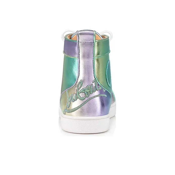 Christian Louboutin Skateboard Shoes Men High Top Fluorescent Purple-3