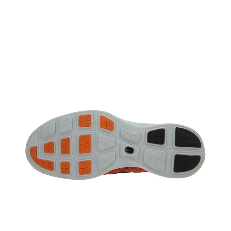 Nike Lunar Flyknit Cushioning Anti-Slip Wear-Resistant Breathable Lightweight Rebound Mid-Top Running Shoes Men's Red-4