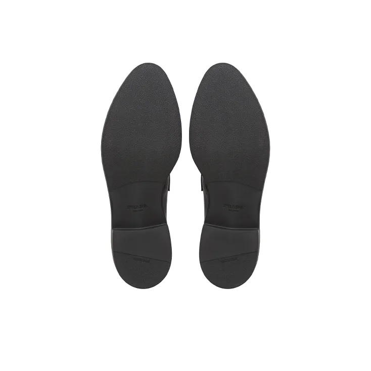 PRADA Chocolate Sharp Brushed Pointed Loafers Black Women's-5