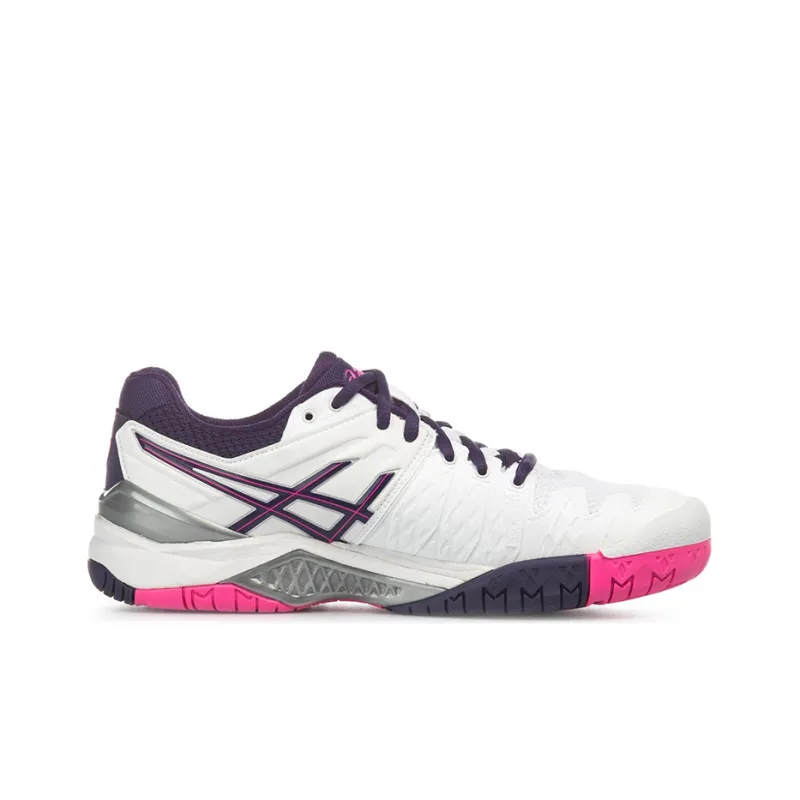 Asics Gel-Resolution 6 Wear-Resistant Low-Top Running Shoes Women's White Purple-1
