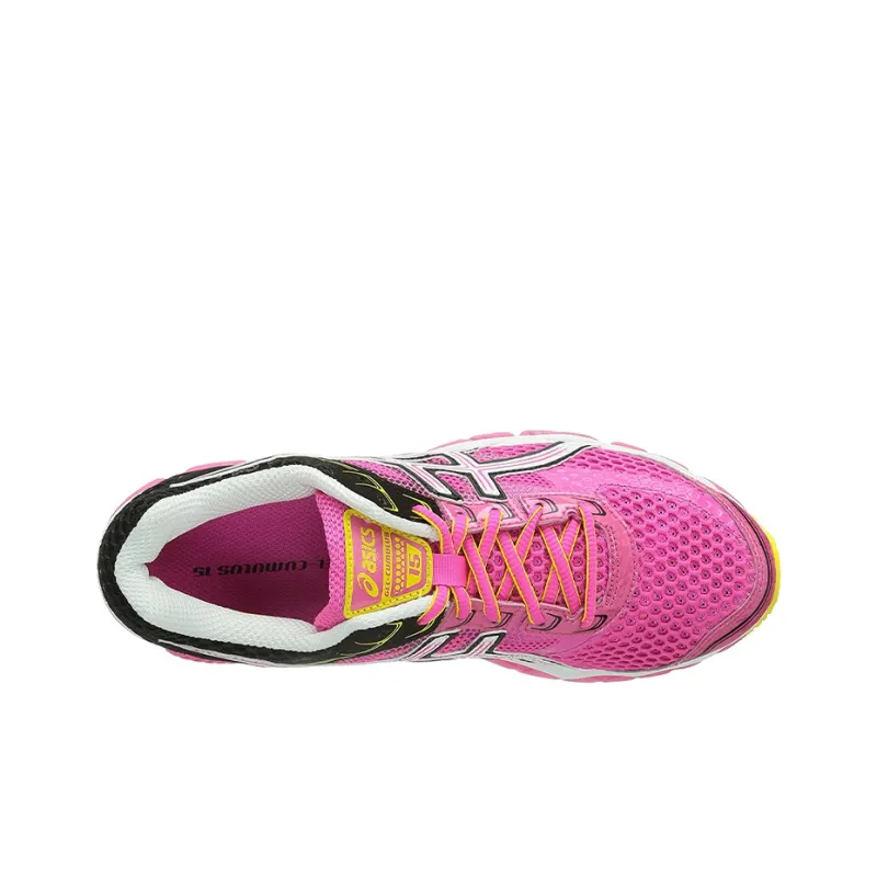 Asics Gel-Cumulus 15 Anti-Slip And Wear-Resistant Breathable Low-Top Running Shoes Women's Pink Yellow-3