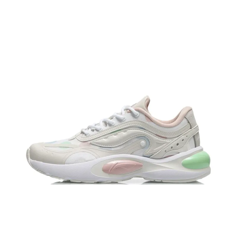LiNing V8 Cushioning Low Top Running Shoes Women's Pearl White-0