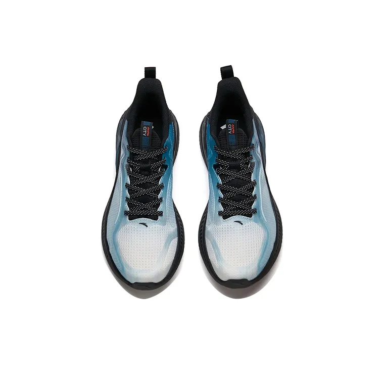 Anta Running Collection Cushioned Slip Resistant Abrasion Resistant Low Top Running Shoes Men's Blue Black-2