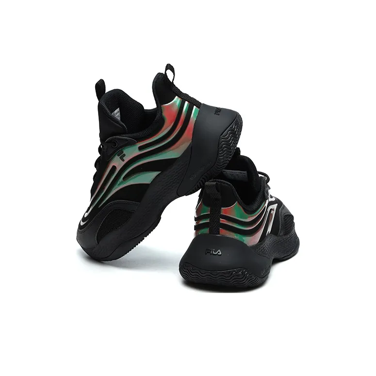 FILA FUSION Ray 2 Cushioned Wear Resistant Coverage Low Top Casual Shoes Women's Black-3