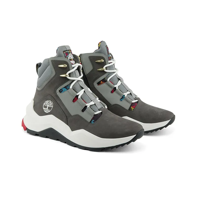 Timberland Madbury Side Zip Wide Fit Sneaker Boots 'Grey Nubuck'-3
