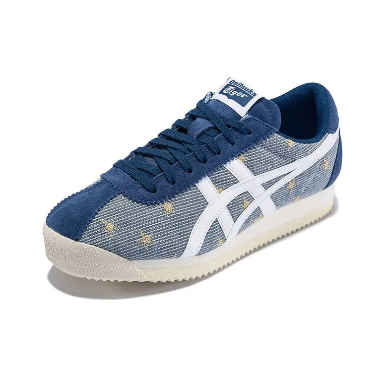 Onitsuka Tiger Corsair Anti Slip Wear Resistant Low Top Running Shoes Women's Blue White-2