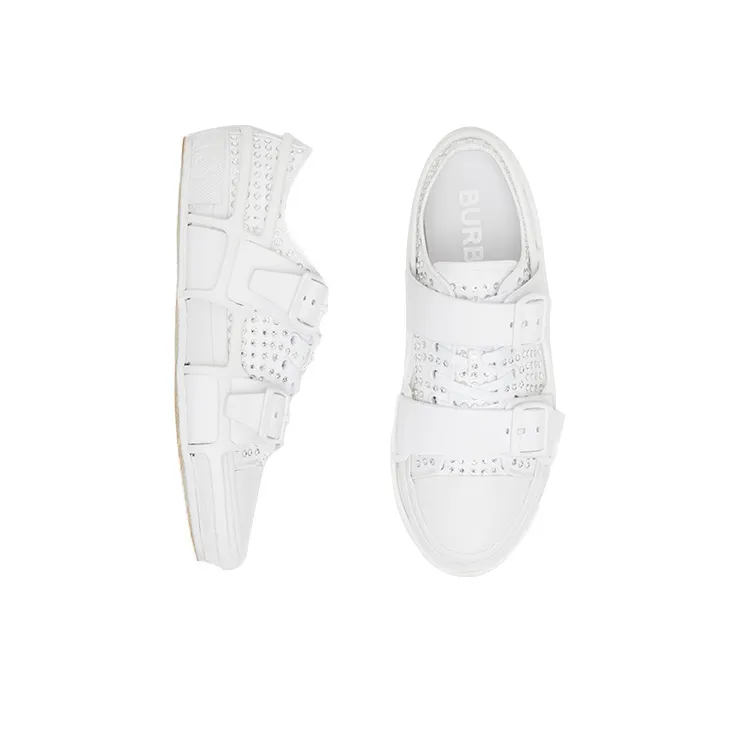 Burberry Webb Low-Top Stylish Skateboarding Shoes Men's White-3