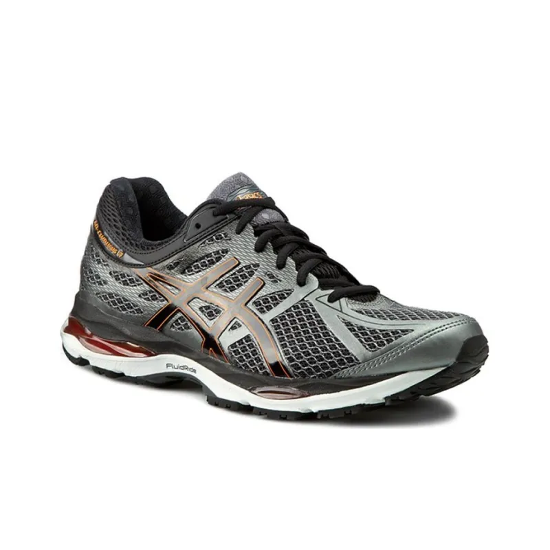 Asics Gel-Cumulus 17 Anti-Slip And Wear-Resistant Breathable Low-Top Running Shoes Men's Gray Orange-2