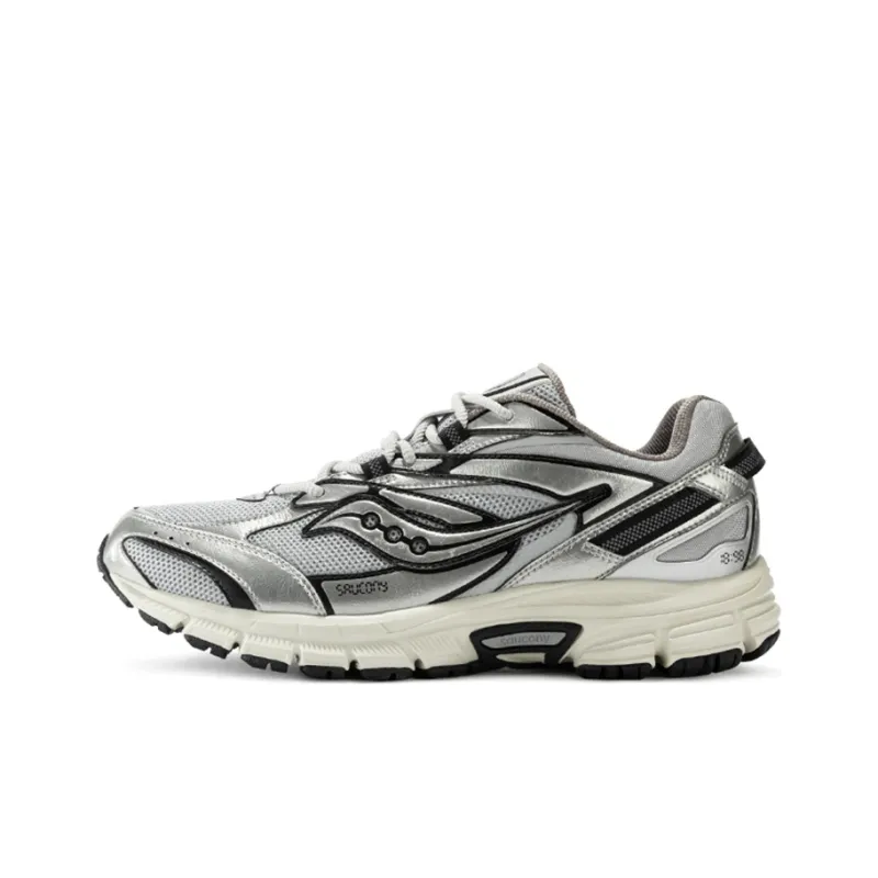 Saucony Cohesion 2K Cushioning Anti Slip And Wear Resistant Support Low Top Casual Running Shoes Unisex Gray Silver-0