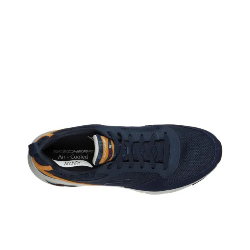 Skechers Arch Fit Servitica Wear-Resistant Slip-Resistant Low-Top Running Shoes Men's Blue Orange-2