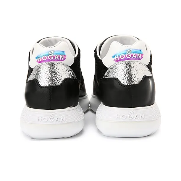 HOGAN ICUBE Cushioned Slip Resistant Lightweight Height Increasing Low Top Casual Shoes Women's Black-3
