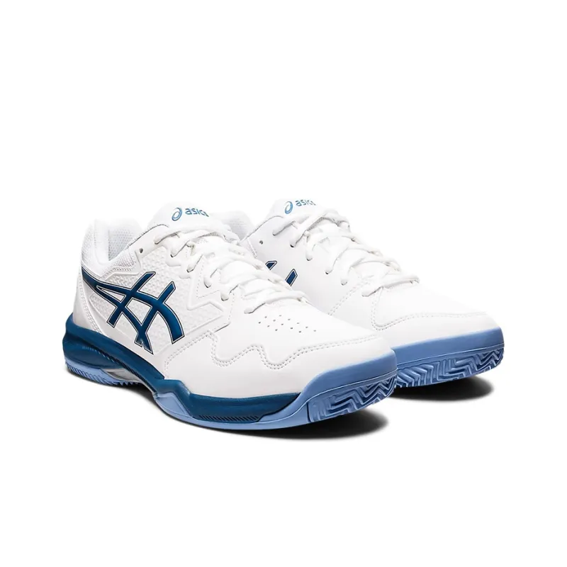 Asics Gel Dedicate 7 Clay Low Top Tennis Shoes Men's White Blue-2