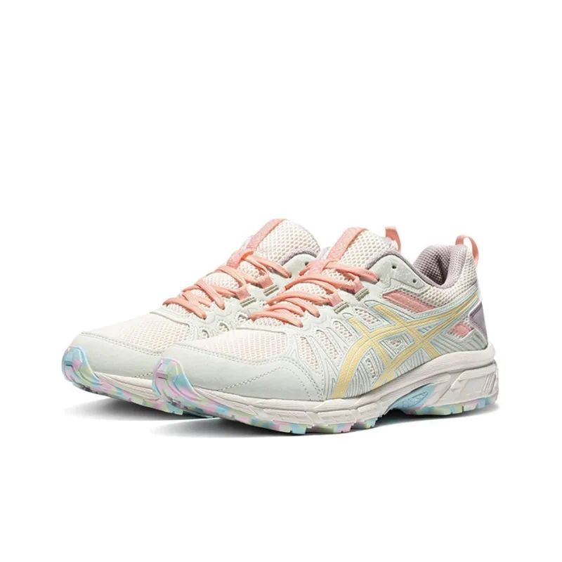 Asics Gel-Venture 7 Durable Breathable Low-Top Marathon Running Shoes Women's Beige Yellow-1