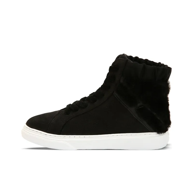 HOGAN Skateboard Shoes Women's High Top Black-0